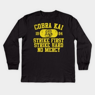 Cobra Kai Vintage Tee Motto (Cobra) Kids Long Sleeve T-Shirt